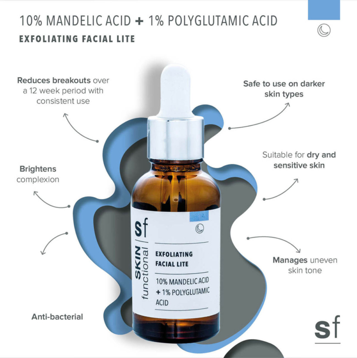 Exfoliating Facial Lute - 10% Mandelic Acid + 1 % Polyglutamic Acid