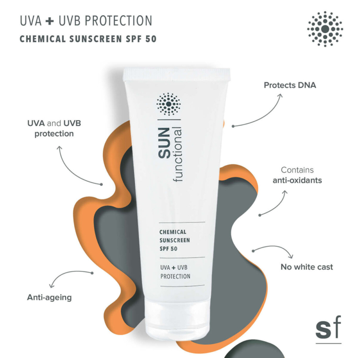 Chemical Sunscreen SPF 50 - UVA + UVB Protection Benefits